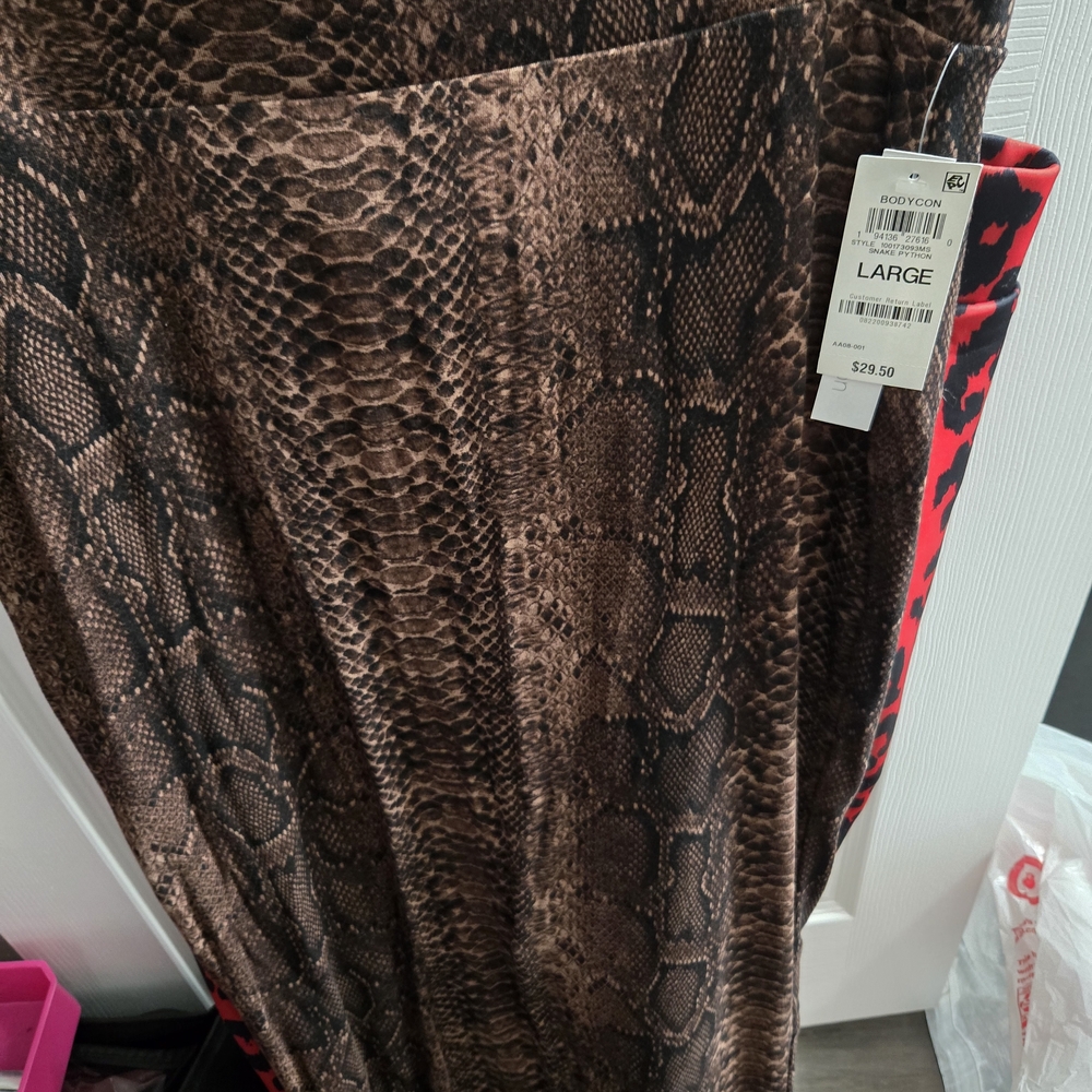 INC International Concepts Brown Snake Print Pencil Skirt